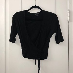 Black Top Shop Wrap Shirt